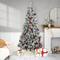 6ft. Pre-Lit Snowy Bristle Pine with Ornaments Artificial Christmas Tree, Clear Lights